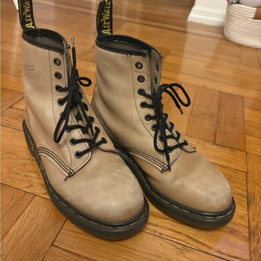 Dr. Martens Light Tan Leather Boots